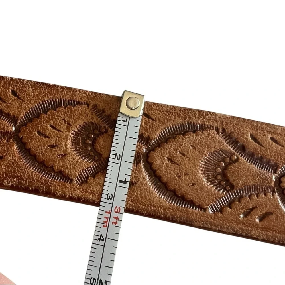 Vintage 36 Full Grain Leather Horsehide Paris Western Style Belt